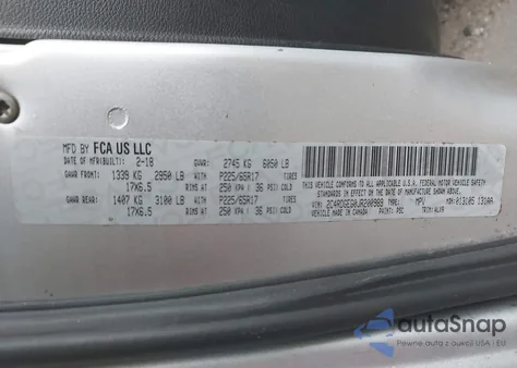 2018 Dodge Grand Caravan Gt z USA, uszkodzony, nr VIN 2C4RDGEG0JR200989